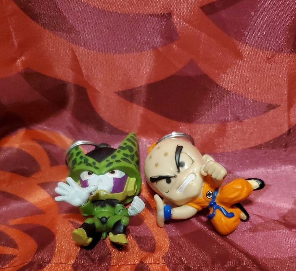 Dragon Ball Z Cell and Krillin Keychain Figural Figures